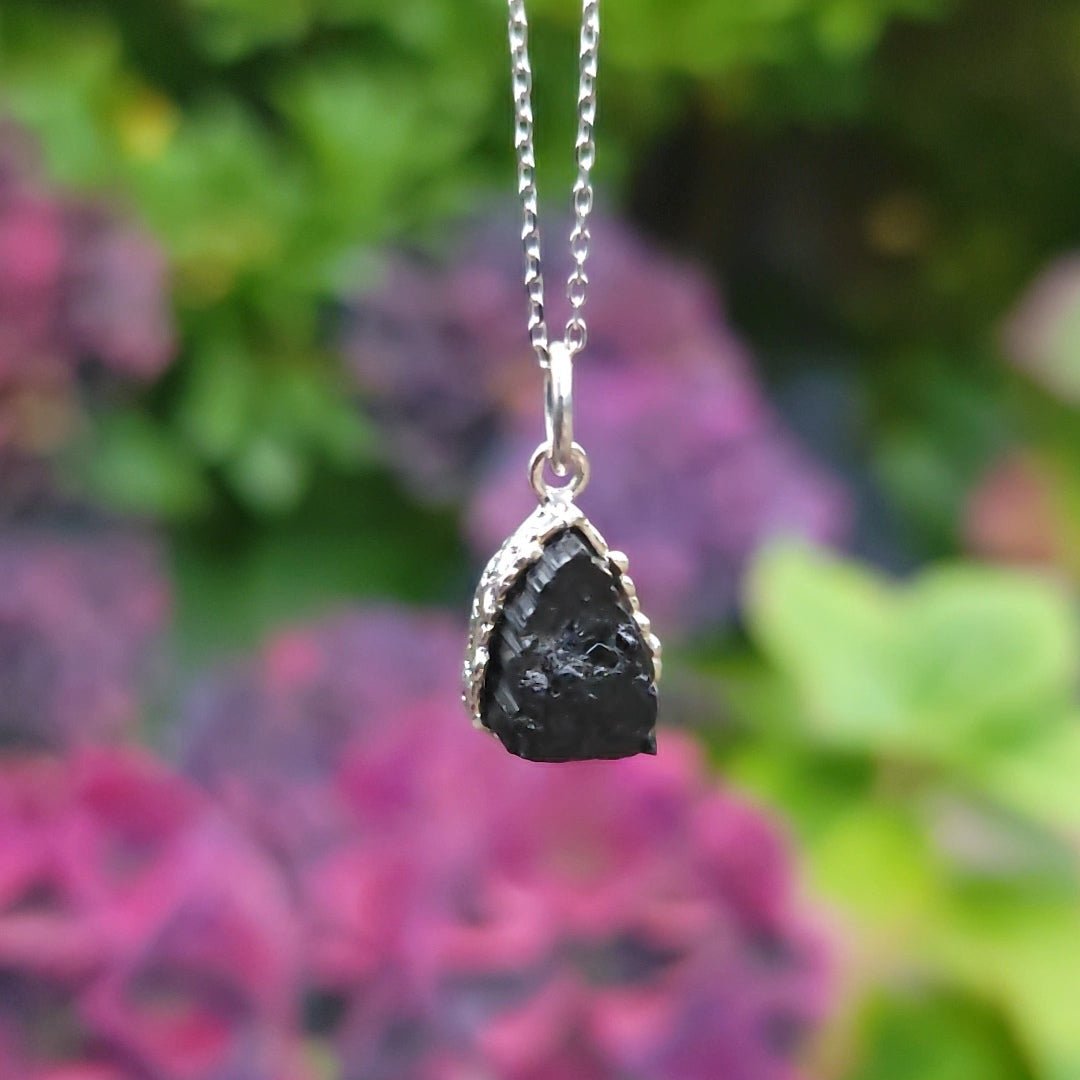 Solitaire Black Tourmaline Necklace