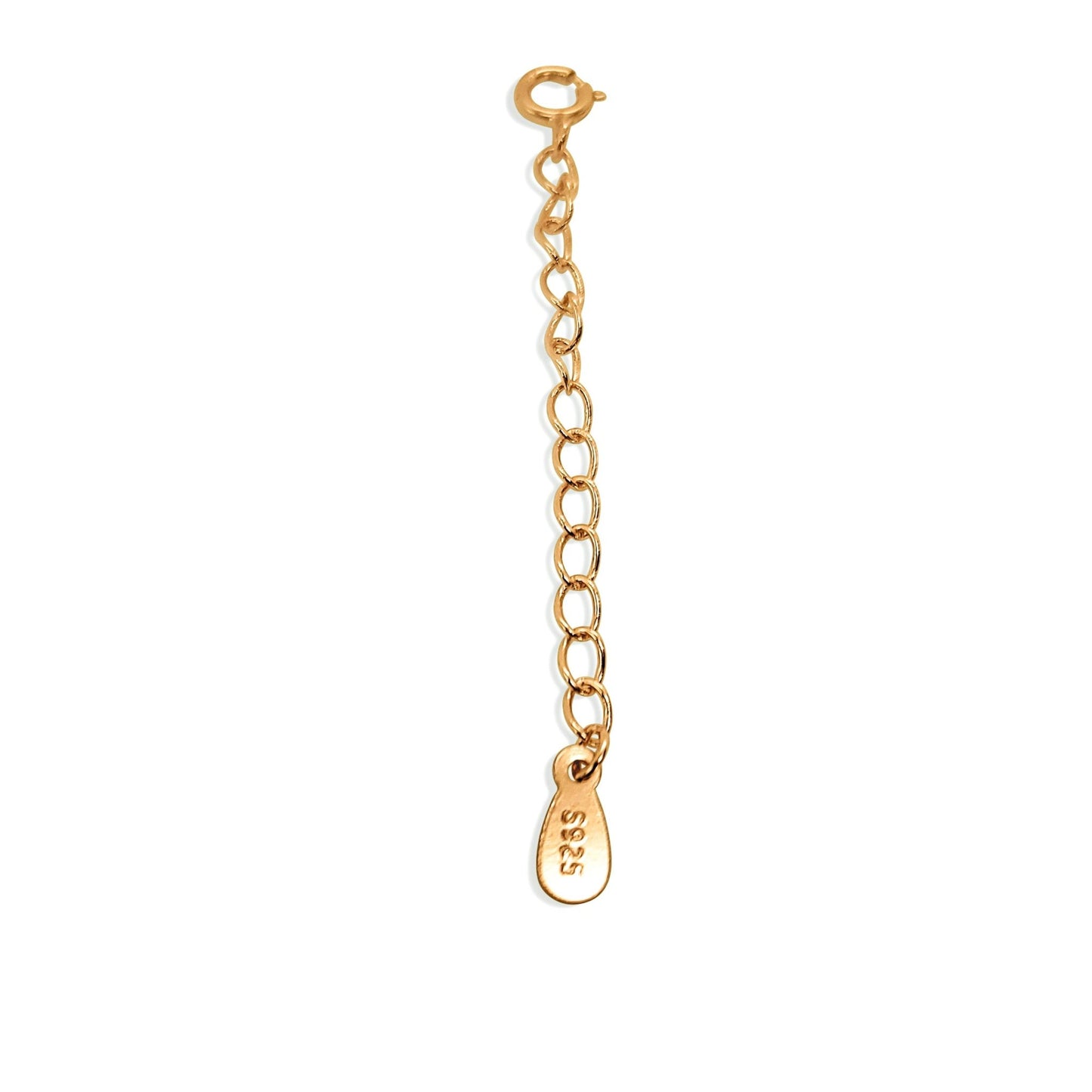 gold plated sterling silver 2 inch chain extender with clasp 
