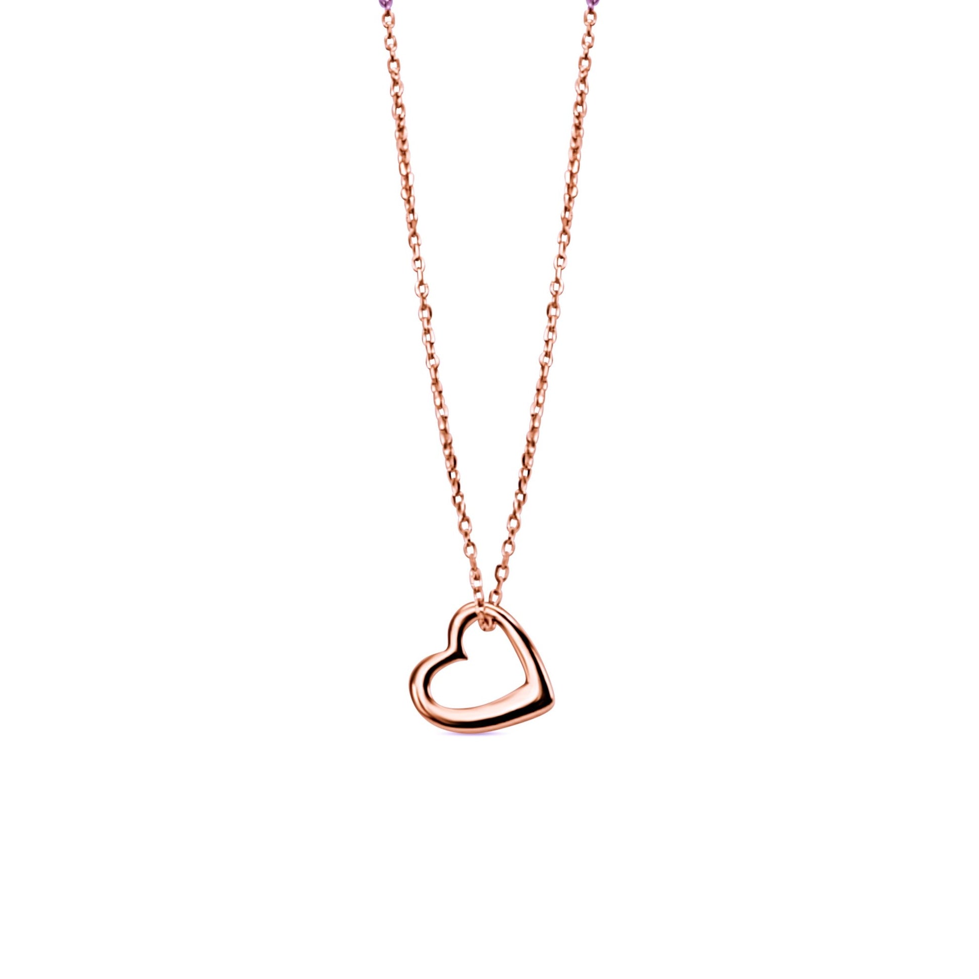 Amia Heart necklace in rose gold plated silver