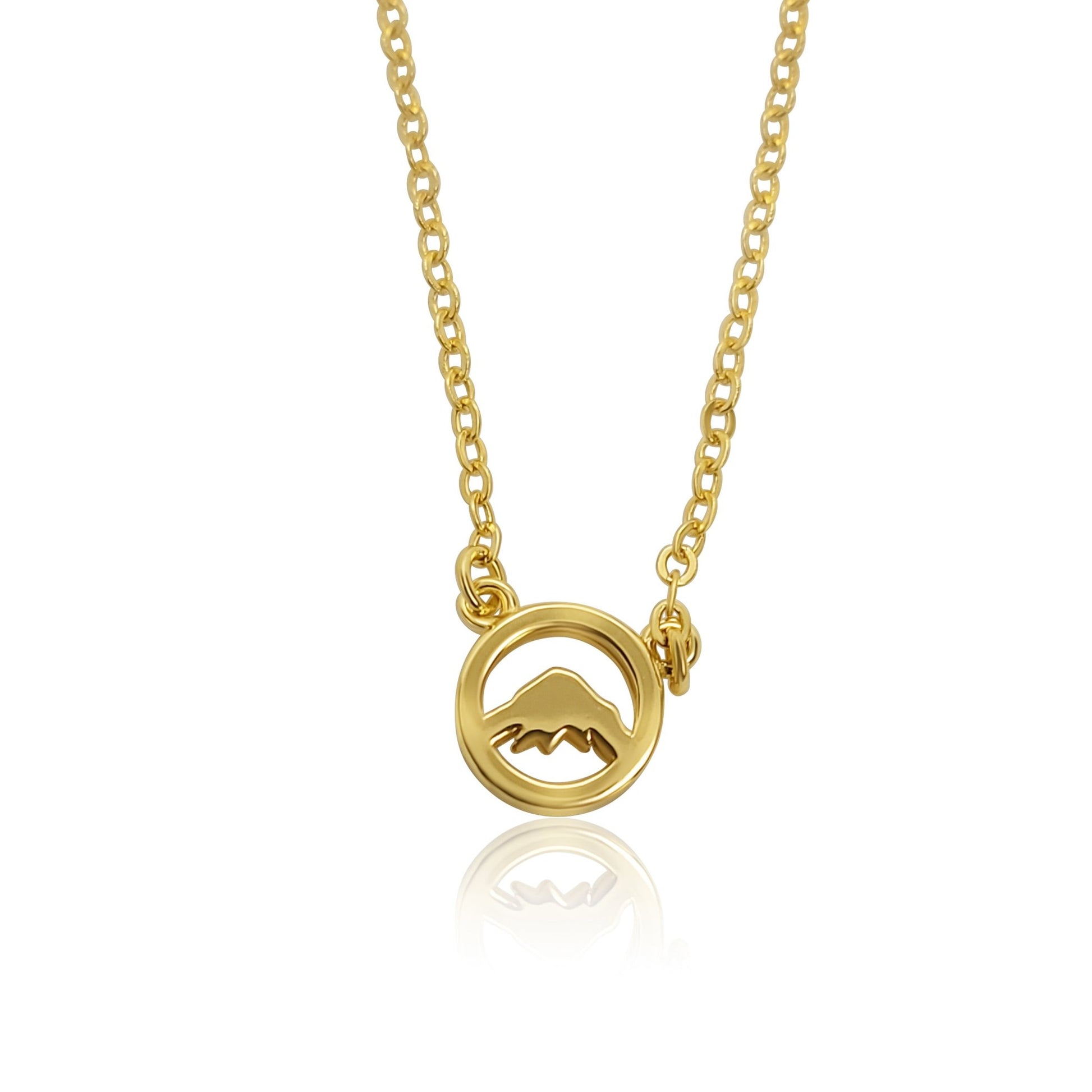 gold plated  sterling silver Beaumont adjustable small mountain circle  necklace