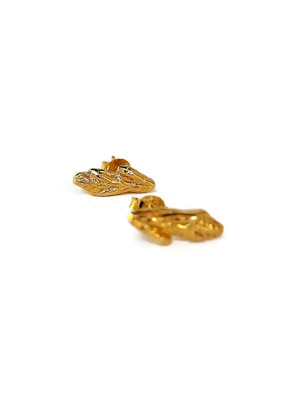18k plated yellow gold stud earrings, earring studs, post earrings