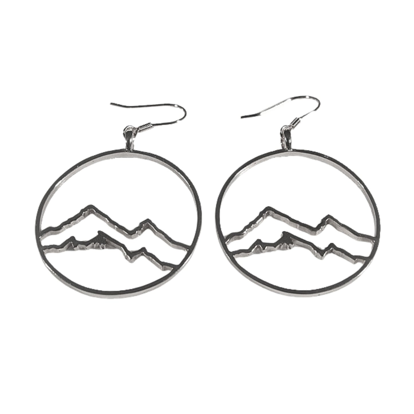 Coast Mountain Circle mounatin dangle earrings sterling silver