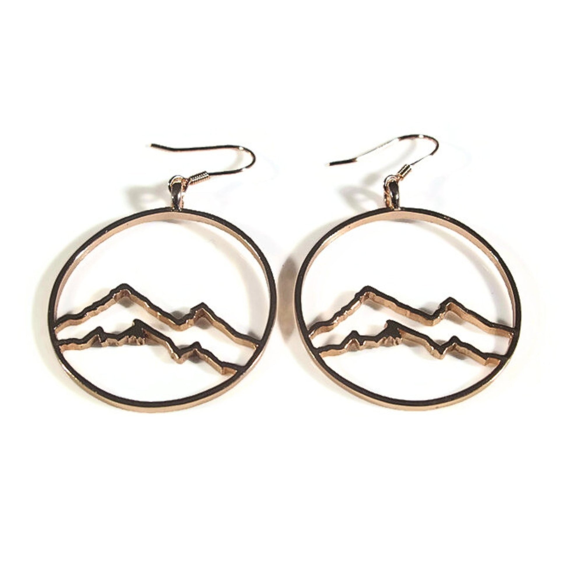 Coast Mountain Circle mountain dangle earrings rose gold