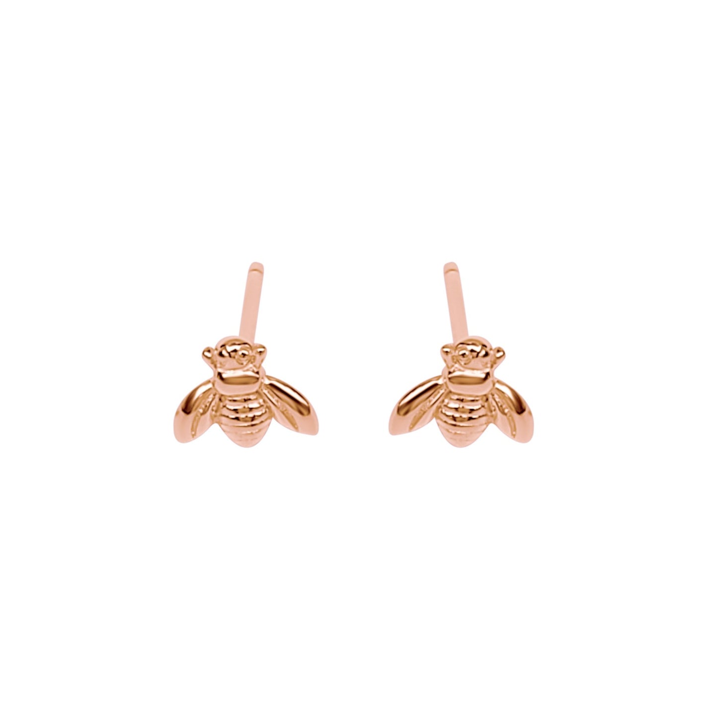 rose gold bee stud earrings