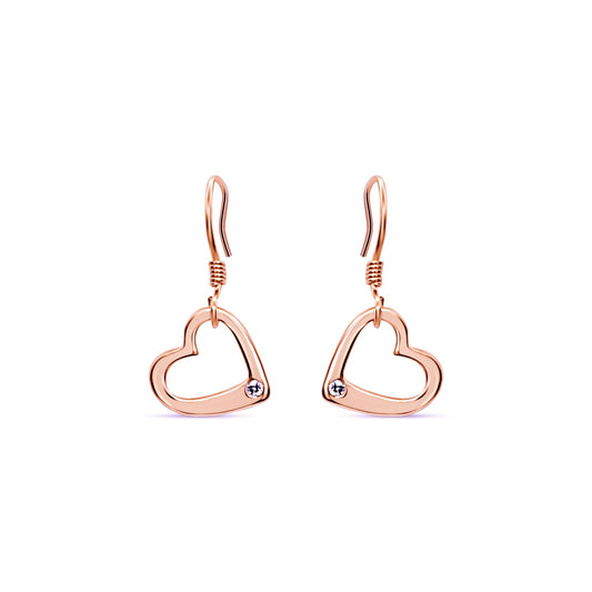 Esme - Gold plated Heart earrings with white sapphire
