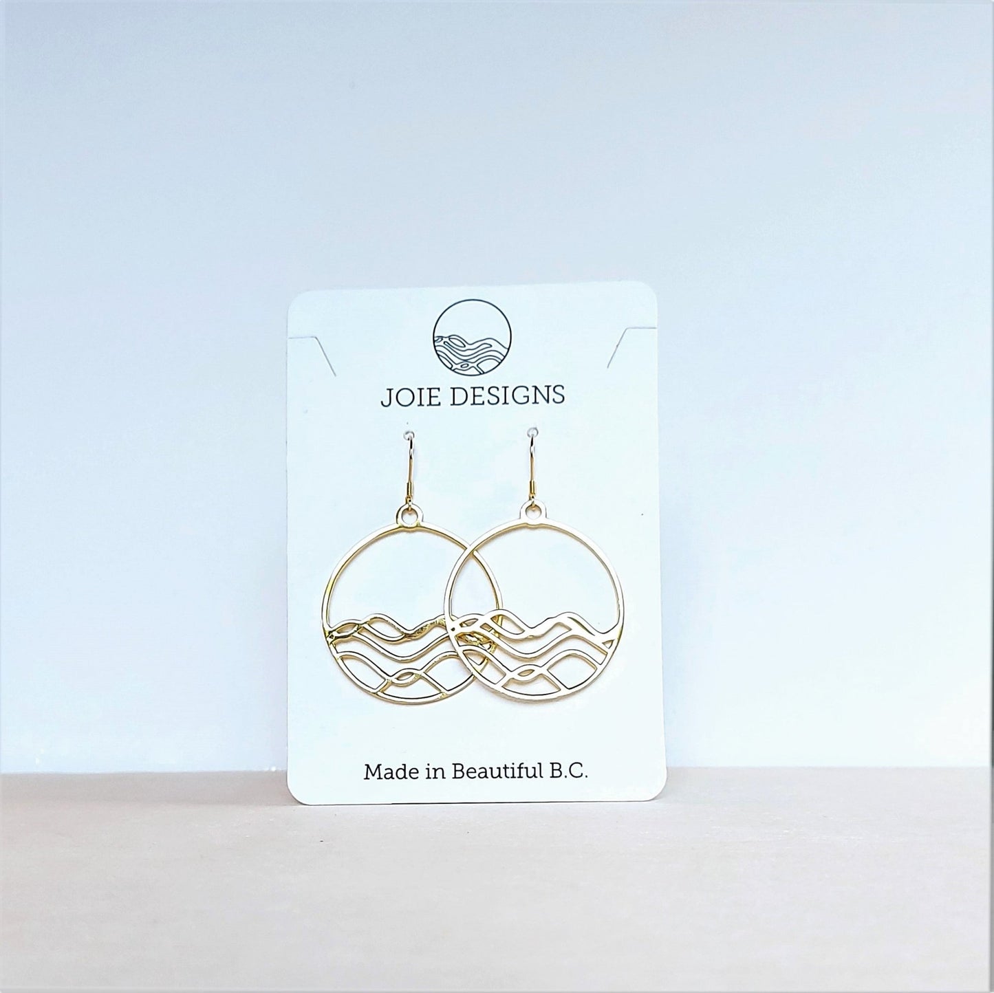 ocean jewelry, 18k plated yellow gold High Tide circle earrings
