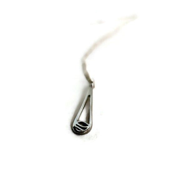 sterling silver water drop pendant necklace
