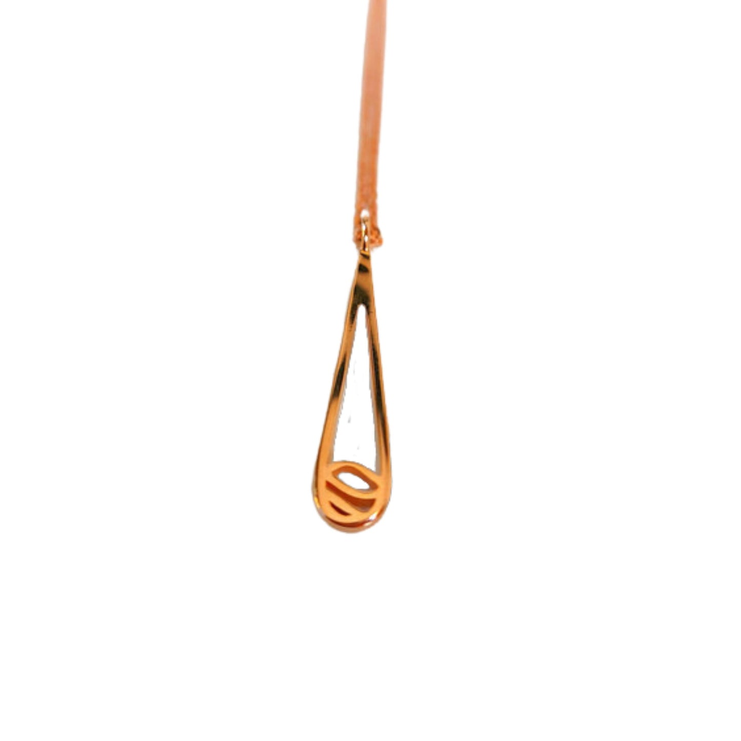 water rain drop pendant necklace in 18k rose gold plated sterling silver