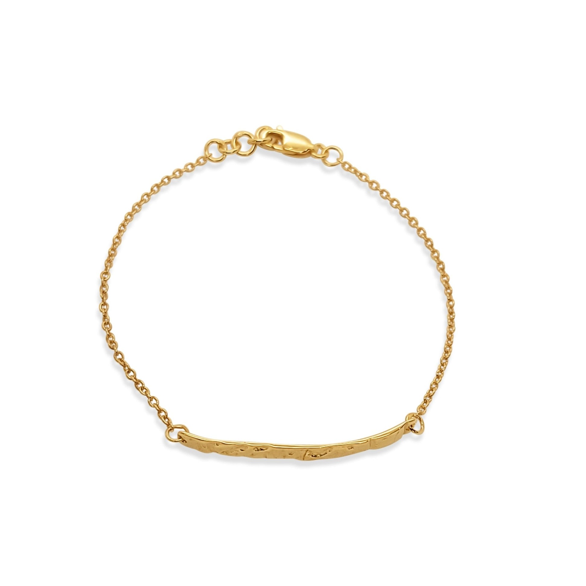 gold vermeil Kayla adjustable bracelet with natural wood texture