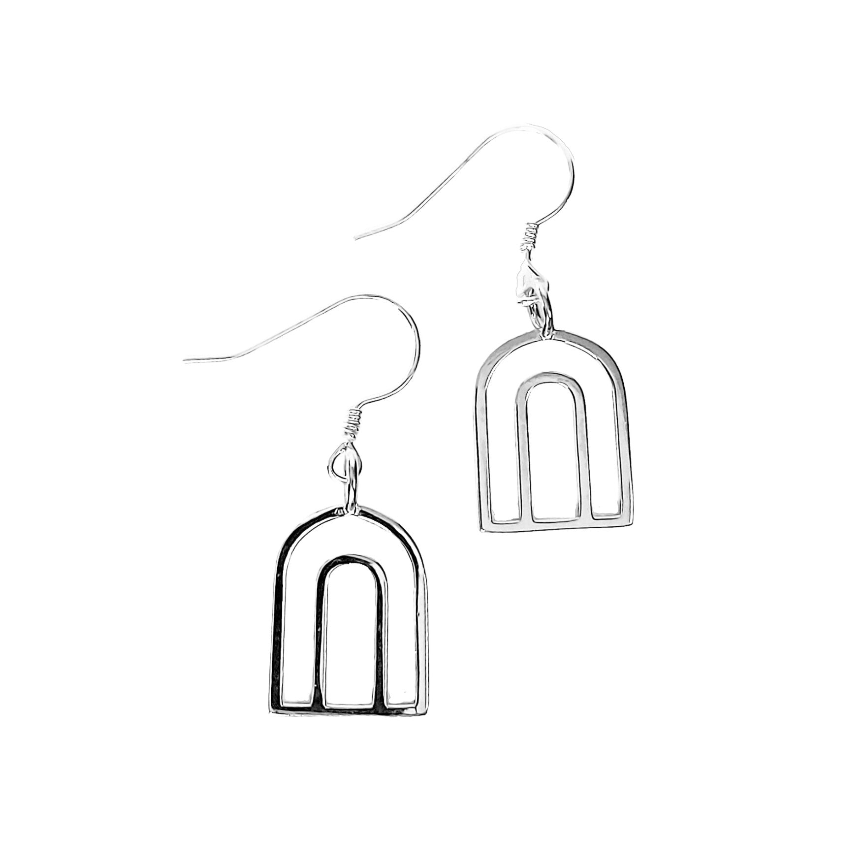 Kiki Double rainbow sterling silver dangly earrings 