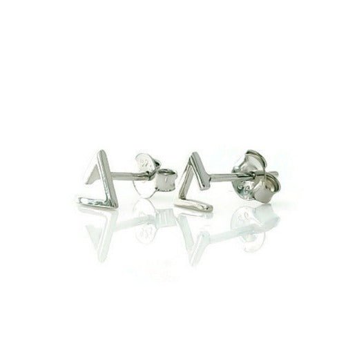 925 sterling silver kimberly mountain design stud earrings side view on white background