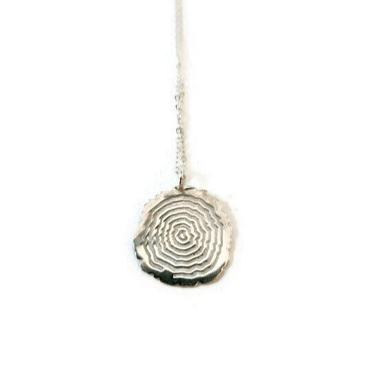925 sterling silver vita tree rings design with center heart pendant necklace on white background