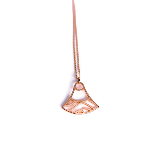 18k rose gold plated double water wave necklace, ocean jewelry