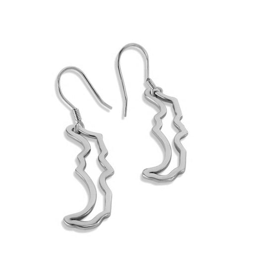 rhodium plated sterling silver petite Savary island dangle earrings