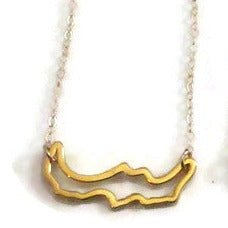 18k plated yellow gold sterling silver petite Simply Savary necklace on white back ground