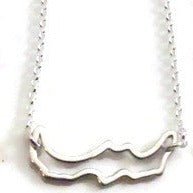 sterling silver petite Simply Savary necklace on white back ground
