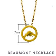 rendering of gold Beaumont adjustable mountain necklace