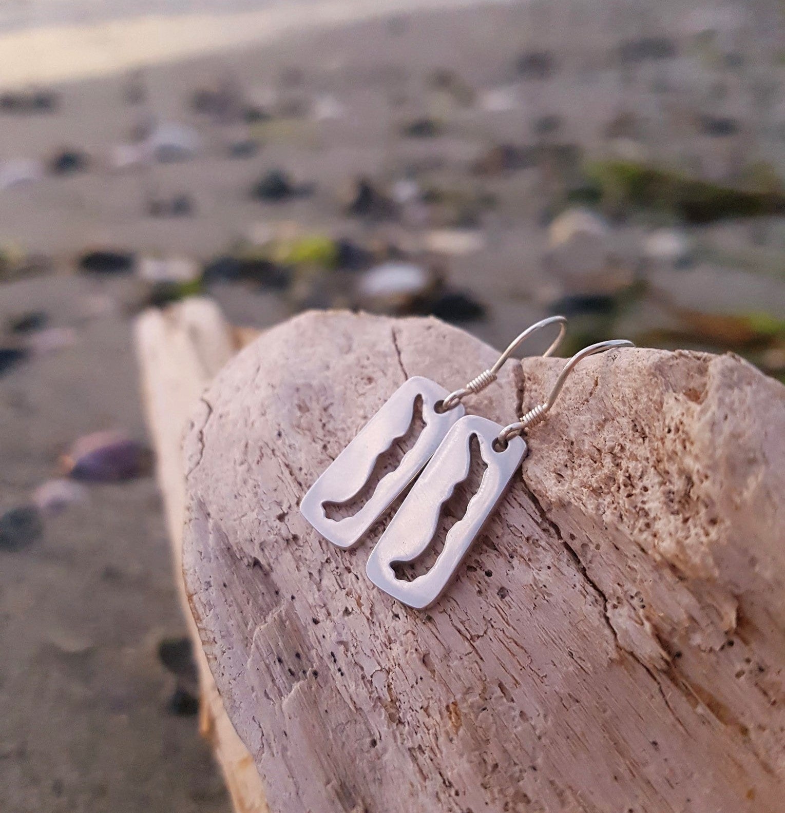 savary island dangle earrings on the island and beach 