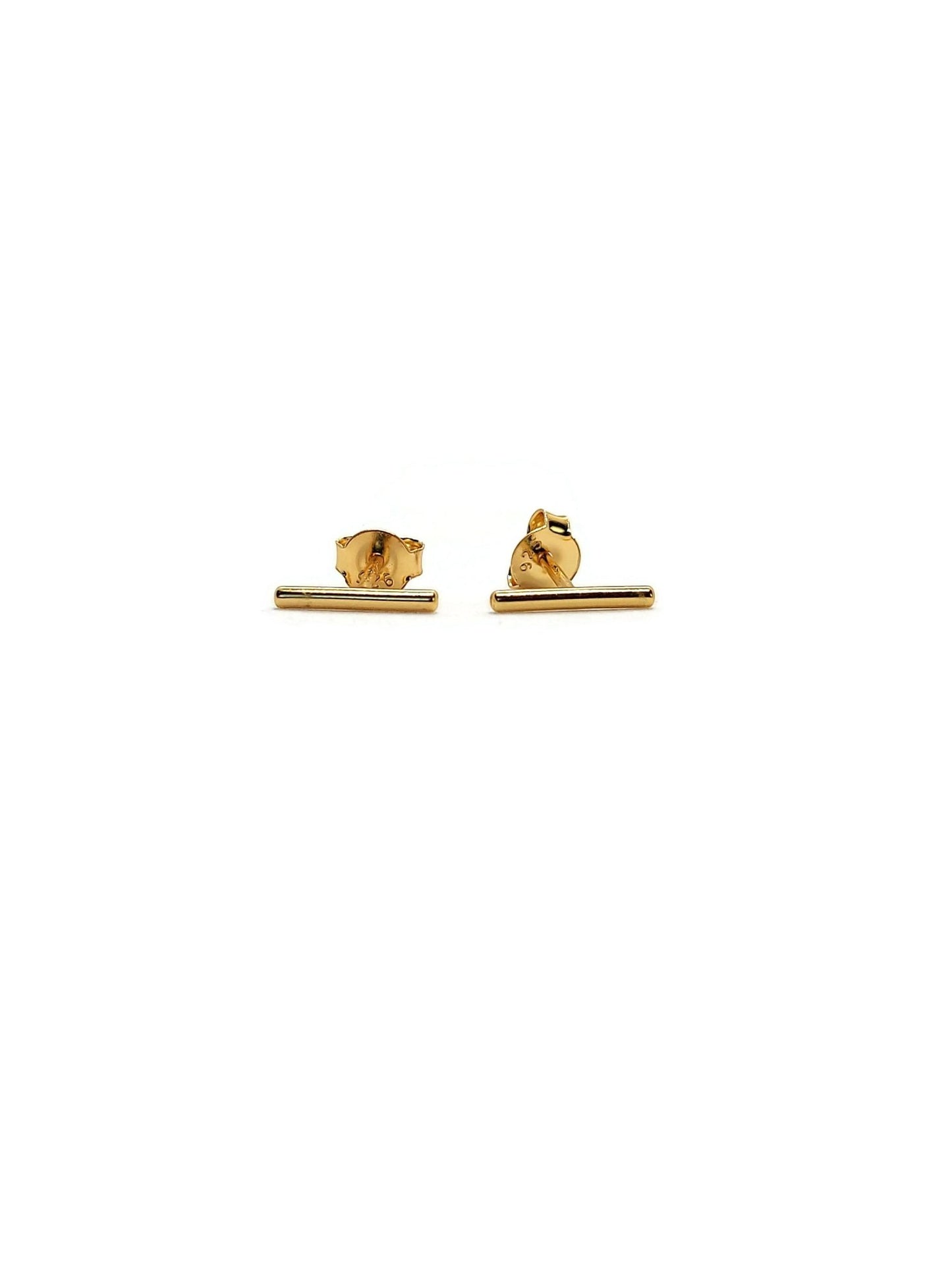 gold stick stud post earrings. gold vermeil. gold plated silver3