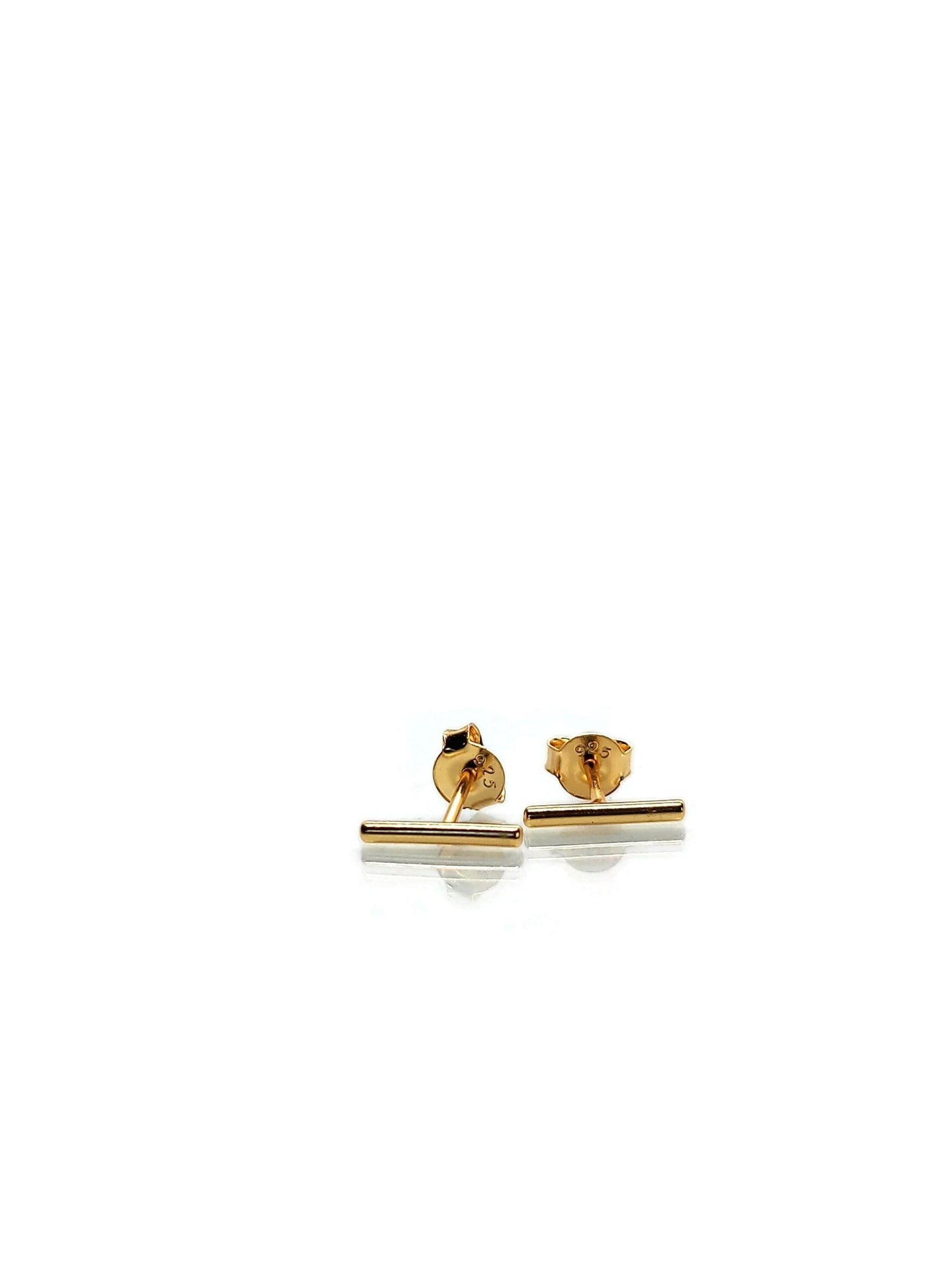 gold stick stud post earrings. gold vermeil. gold plated silver_4