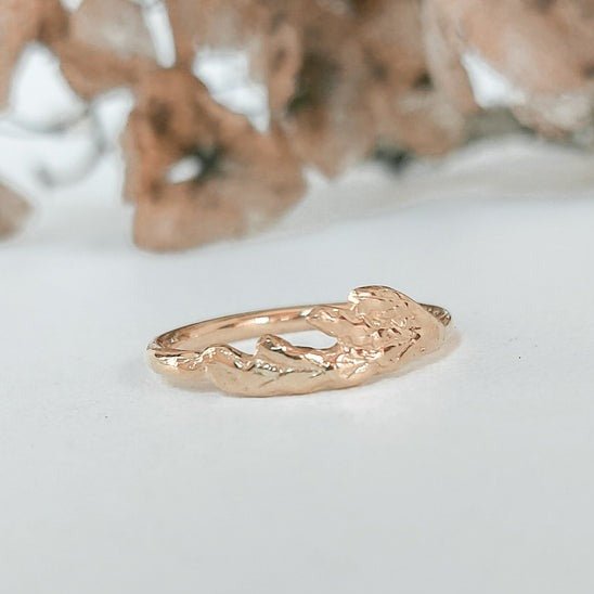 Unique botanical jewelry: Cedar leaf cast in silver and gold plated  for a stunning ring