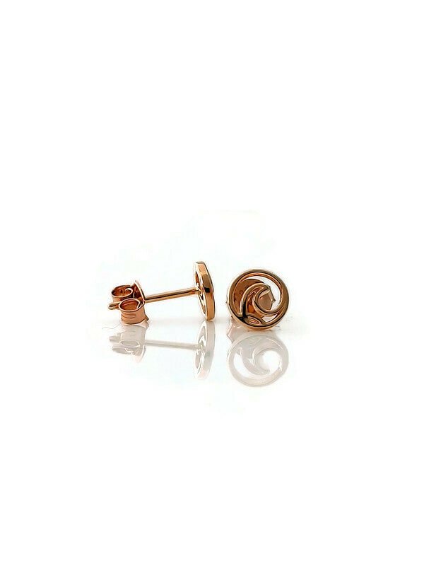 18k gold plated silver circle surf wave stud earrings