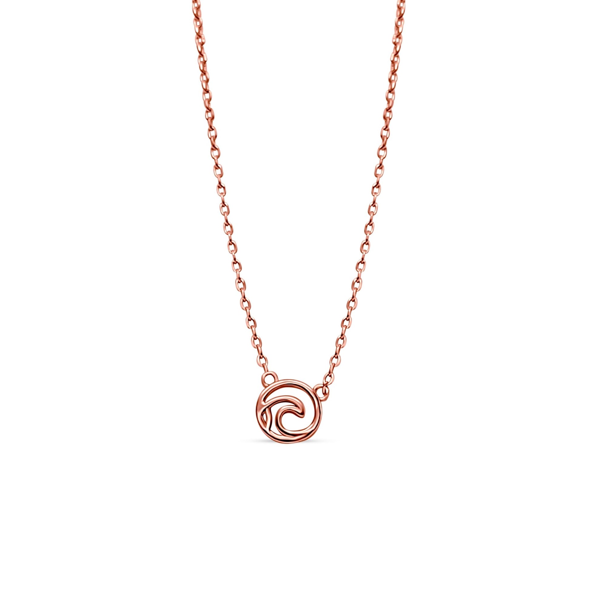 18k rose gold plated sterling silver Tofino ocean wave adjustable necklace 