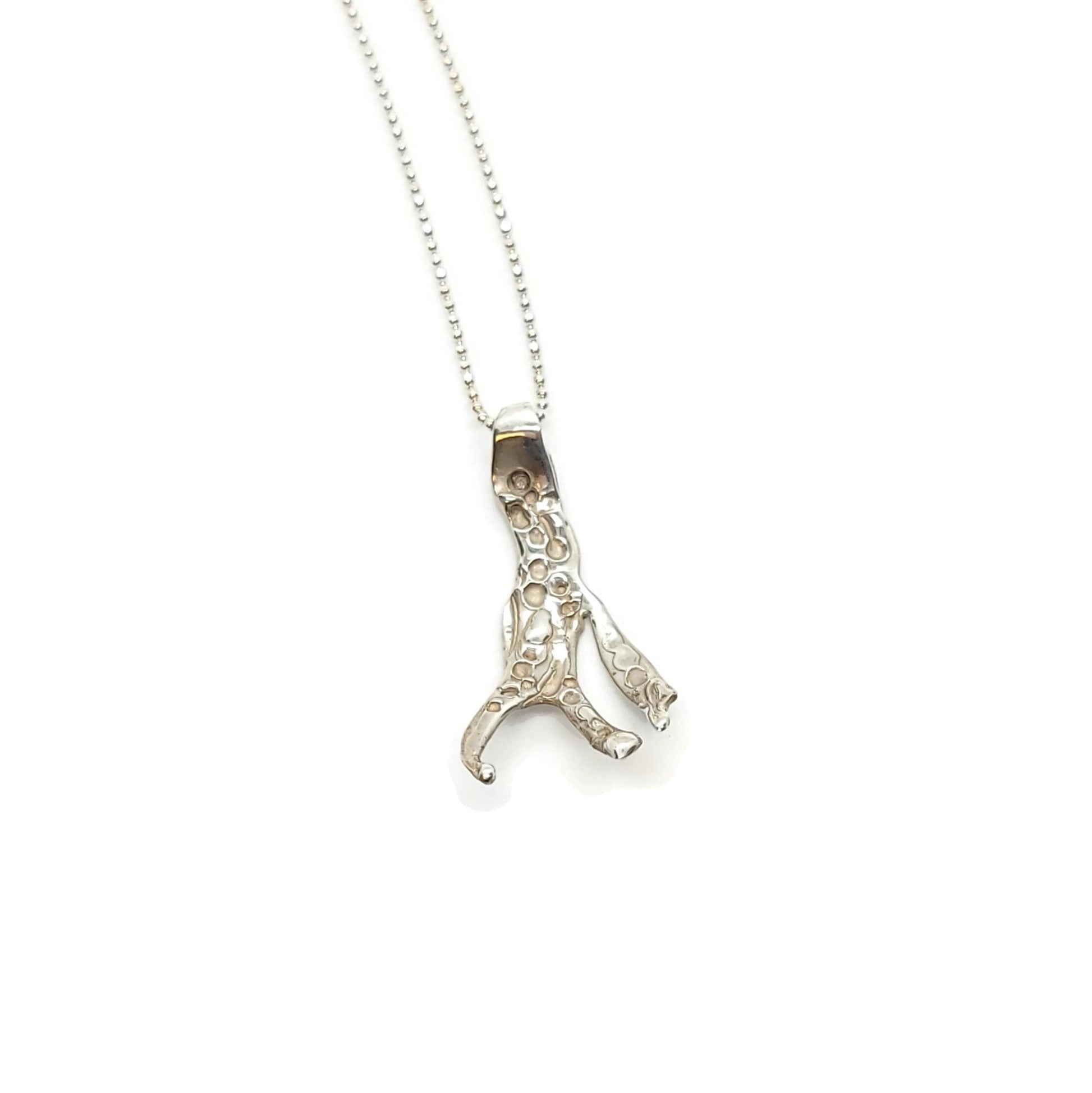ocean inspired seaweed inspired organic one of  a kind necklace on silver necklace chain